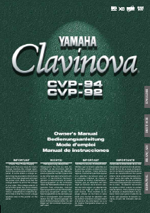 Mode d’emploi Yamaha Clavinova CVP-94 Piano numérique