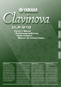 Mode d’emploi Yamaha Clavinova CLP-910 Piano numérique
