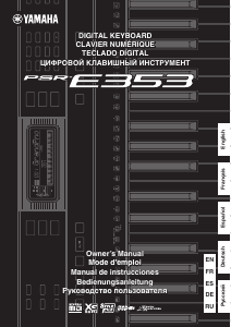 Manual Yamaha PSR-E353 Digital Keyboard