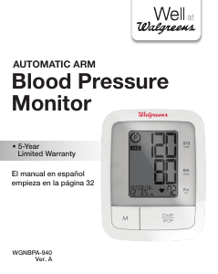 Handleiding Walgreens WGNBPA-940A Bloeddrukmeter