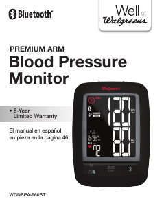 Manual de uso Walgreens WGNBPA-960BT Tensiómetro