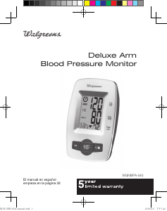 Handleiding Walgreens WGNBPA-540 Bloeddrukmeter
