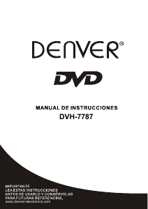 Manual de uso Denver DVH-7787 Reproductor DVD