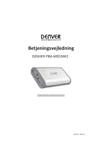 Mode d’emploi Denver PBA-6001MK2 Chargeur portable