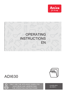 Manual Amica ADI630 Dishwasher