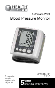 Manual Health Plus BPW-040-HP Blood Pressure Monitor