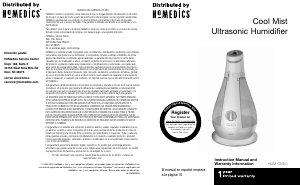 Manual de uso Homedics HUM-CM50 Humidificador