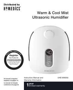 Manual de uso Homedics UHE-WM250 Humidificador