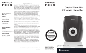 Mode d’emploi Homedics UHE-WM68 Humidificateur