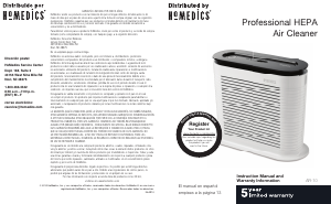 Handleiding Homedics AR-10 Luchtreiniger