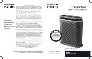 Manual Homedics AF-100 Air Purifier