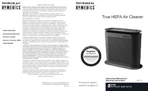 Manual de uso Homedics AF-10 Purificador de aire