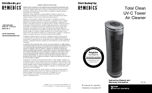 Manual de uso Homedics AT-45 Purificador de aire