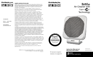 Manual de uso Homedics AR-NC01 Purificador de aire