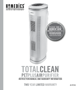 Manual Homedics AT-PET02 Air Purifier