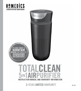 Mode d’emploi Homedics AP-T40 Purificateur d'air