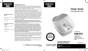 Manual Homedics FB-65-THP Foot Bath