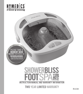 Manual de uso Homedics FB-625H Baño de pie