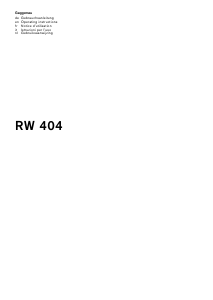 Manuale Gaggenau RW 404 Cantinetta vino
