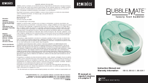 Manual de uso Homedics BB-50 Baño de pie