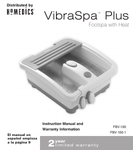 Manual de uso Homedics FBV-100 Baño de pie