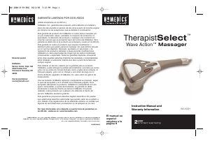 Manual de uso Homedics WV-100H TherapistSelect Masajeador