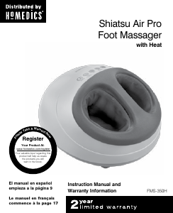 Manual de uso Homedics FMS-350 Shiatsu Masajeador