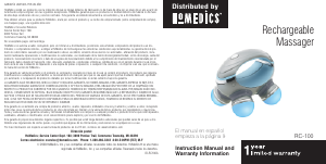 Manual de uso Homedics RC-100 Masajeador