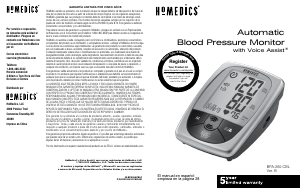 Manual de uso Homedics BPA-260-CBL Tensiómetro