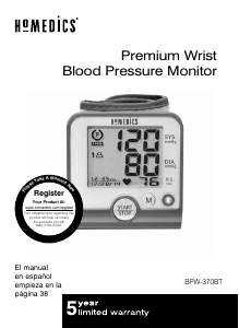 Manual Homedics BPW-370BT Blood Pressure Monitor