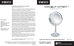 Manual de uso Homedics MFL-8170 Espejo
