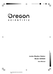 Manual Oregon BAR 283 Weather Station