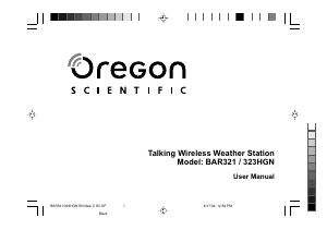 Manual Oregon BAR 321 Weather Station