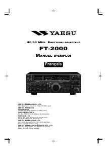 Mode d’emploi Yaesu FT-2000 Émetteur-récepteur