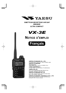 Mode d’emploi Yaesu VX-3E Talkie-walkie