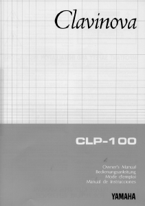 Mode d’emploi Yamaha Clavinova CLP-100 Piano numérique