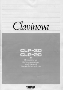 Mode d’emploi Yamaha Clavinova CLP-20 Piano numérique
