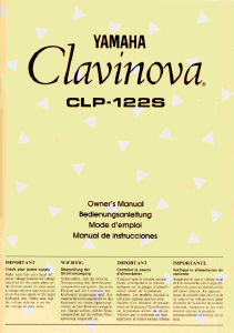 Mode d’emploi Yamaha Clavinova CLP-122S Piano numérique