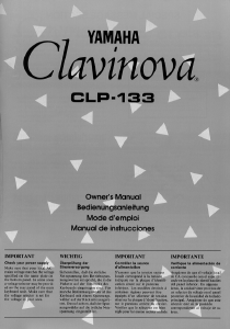 Mode d’emploi Yamaha Clavinova CLP-133 Piano numérique