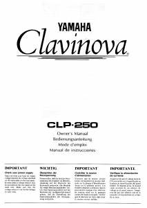 Mode d’emploi Yamaha Clavinova CLP-250 Piano numérique