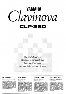 Mode d’emploi Yamaha Clavinova CLP-260 Piano numérique