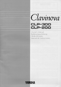 Mode d’emploi Yamaha Clavinova CLP-300 Piano numérique