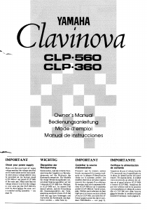 Mode d’emploi Yamaha Clavinova CLP-360 Piano numérique
