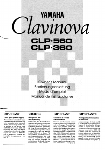 Mode d’emploi Yamaha Clavinova CLP-560 Piano numérique