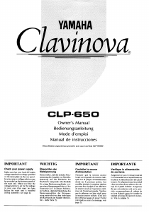 Manual de uso Yamaha Clavinova CLP-650 Piano digital