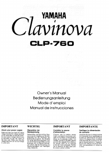 Manual Yamaha Clavinova CLP-760 Digital Piano