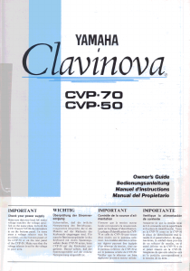 Mode d’emploi Yamaha Clavinova CVP-70 Piano numérique