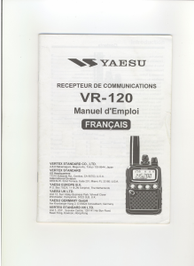 Mode d’emploi Yaesu VR-120 Talkie-walkie
