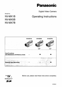 Manual Panasonic NV-MX1 Camcorder