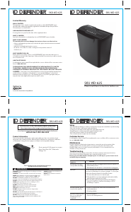 Manual ID Defender ID-62S Paper Shredder